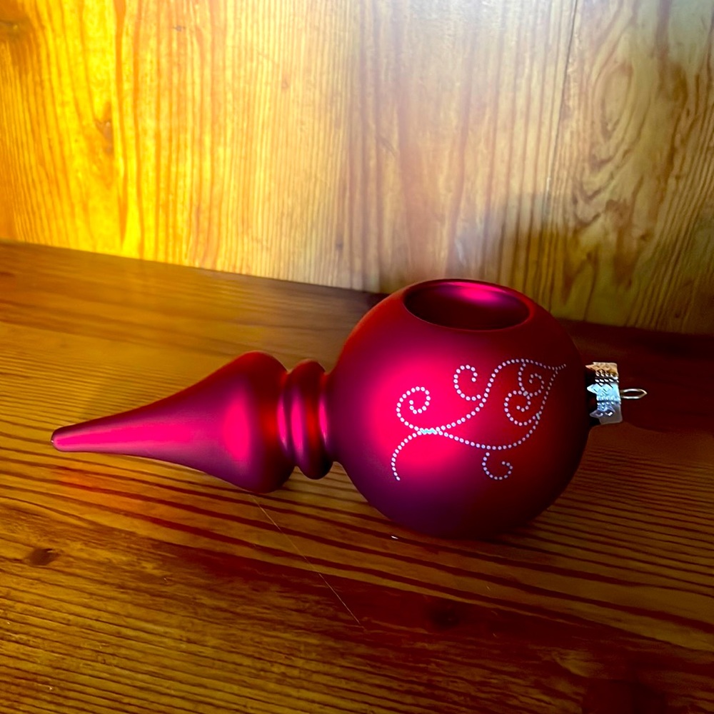 Partylite Christmas tea light holder red